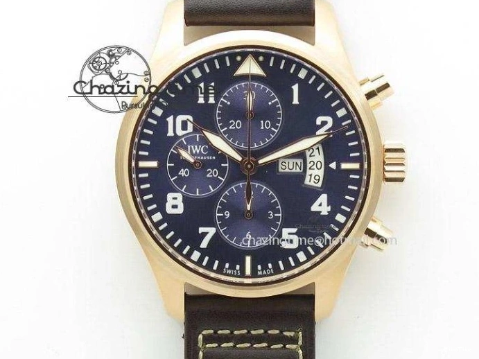 MIROTIME 1224 HighQuality Pilot Chrono 377714 “Le Petit Prince” ZF Best Edition Blue Dial On Brown Leather Strap A 7309